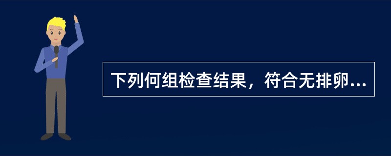 下列何组检查结果，符合无排卵周期（）