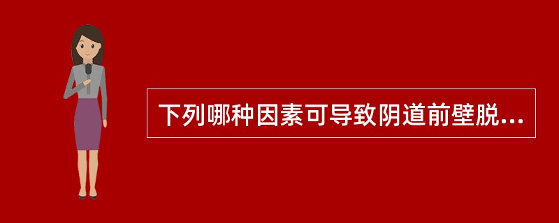 下列哪种因素可导致阴道前壁脱垂（）