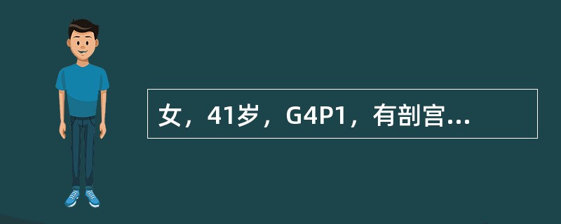 女，41岁，G4P1，有剖宫产史，因停经24周要求终止妊娠行利凡诺羊膜腔内注射引