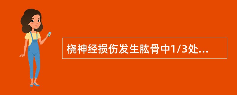 桡神经损伤发生肱骨中1/3处者，没有哪项感觉和运动体征？（）