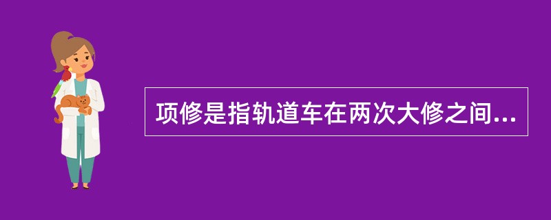 项修是指轨道车在两次大修之间，为消除各总成之间技术状况不平衡所进行的一种平衡性修