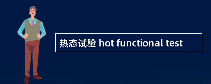 热态试验 hot functional test