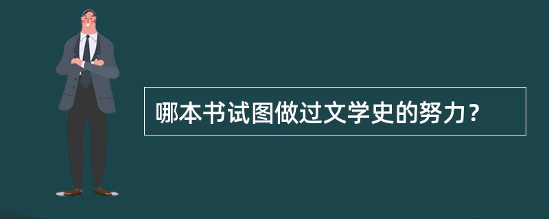 哪本书试图做过文学史的努力？