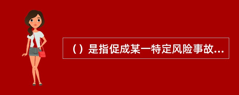 （）是指促成某一特定风险事故发生，或增加其发生的可能性，或扩大损失程度的原因和条