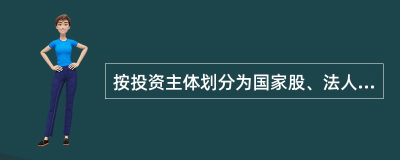 按投资主体划分为国家股、法人股和社会公众股。下列属于国有股份的是（）。