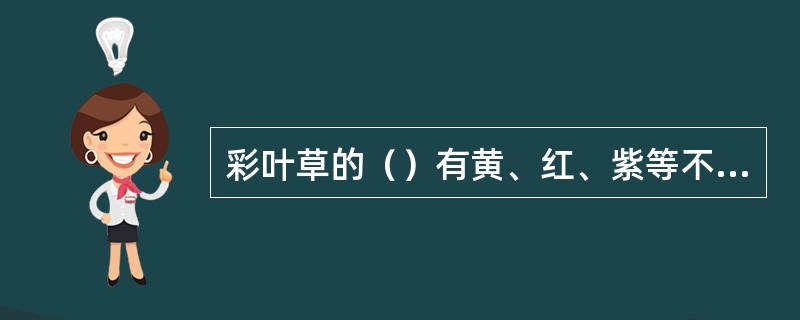 彩叶草的（）有黄、红、紫等不同颜色。