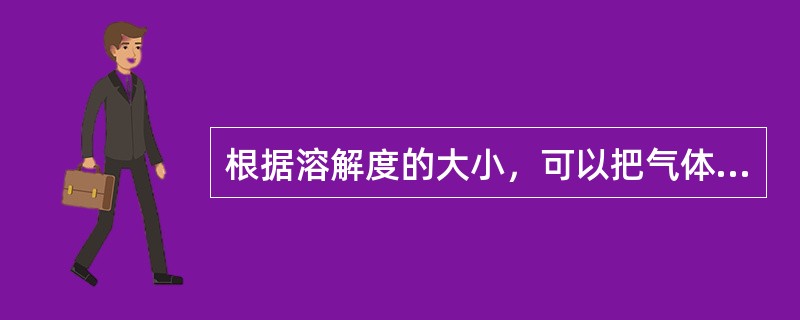 根据溶解度的大小，可以把气体分为易溶、可溶、微溶、（）等。