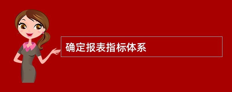 确定报表指标体系