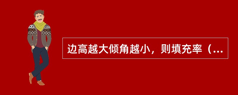 边高越大倾角越小，则填充率（）。