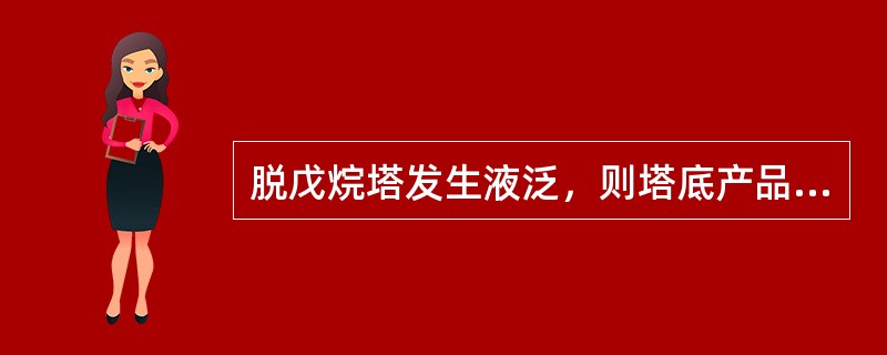 脱戊烷塔发生液泛，则塔底产品中碳五的含量（）。