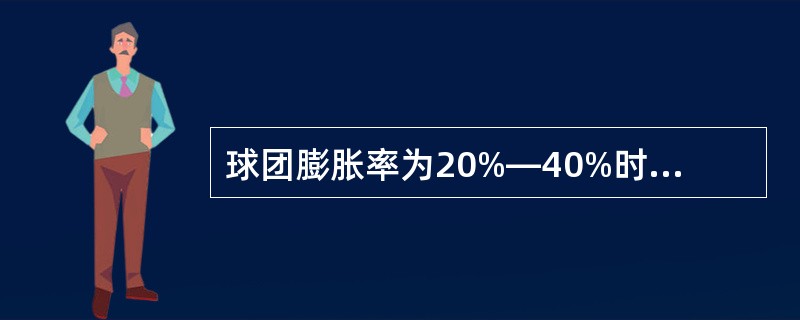 球团膨胀率为20%—40%时，球团入炉比（）。