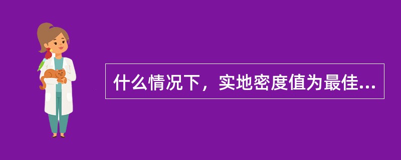 什么情况下，实地密度值为最佳实地密度。（）