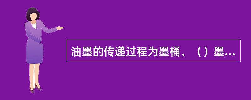 油墨的传递过程为墨桶、（）墨斗辊，传墨辊、（）印版、橡皮布、承印物等