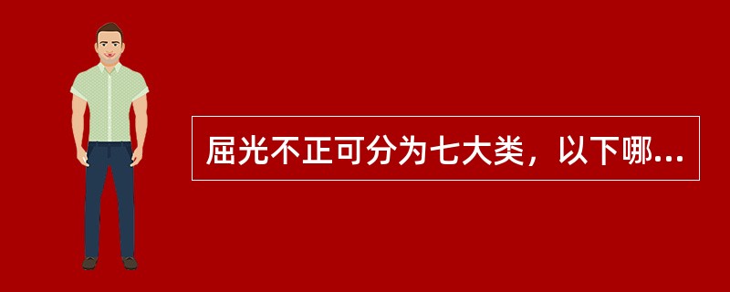 屈光不正可分为七大类，以下哪一例属于混合散光（）。