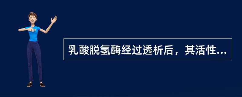 乳酸脱氢酶经过透析后，其活性大大降低或消失，这是因为（）。