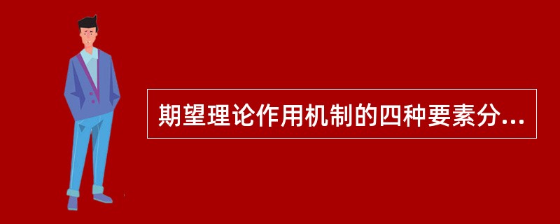 期望理论作用机制的四种要素分别为个人努力、组织绩效、组织奖励、个人目标。