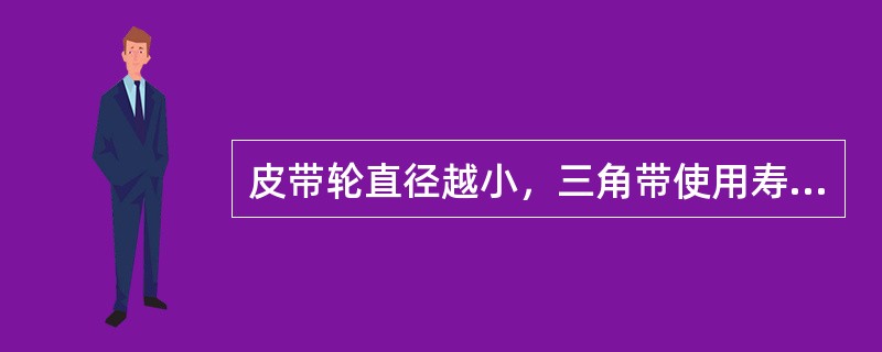 皮带轮直径越小，三角带使用寿命越（）。