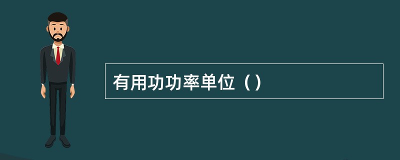 有用功功率单位（）