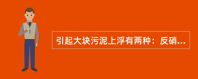 引起大块污泥上浮有两种：反硝化污泥和腐化污泥。