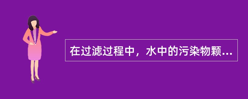 在过滤过程中，水中的污染物颗粒主要通过（）作用被去除的。