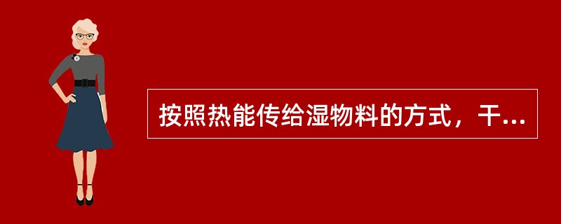 按照热能传给湿物料的方式，干燥可分为（）、（）、（）和介质加热（高频加热）干燥几