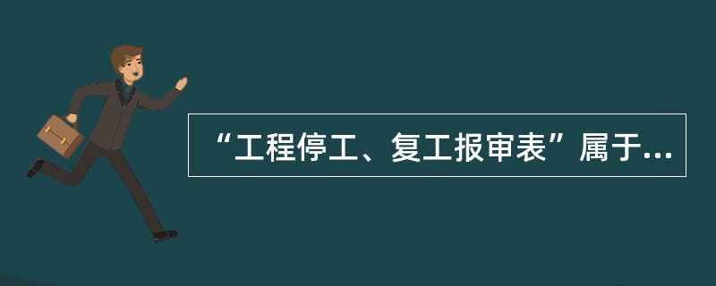 “工程停工、复工报审表”属于（）文件类别。