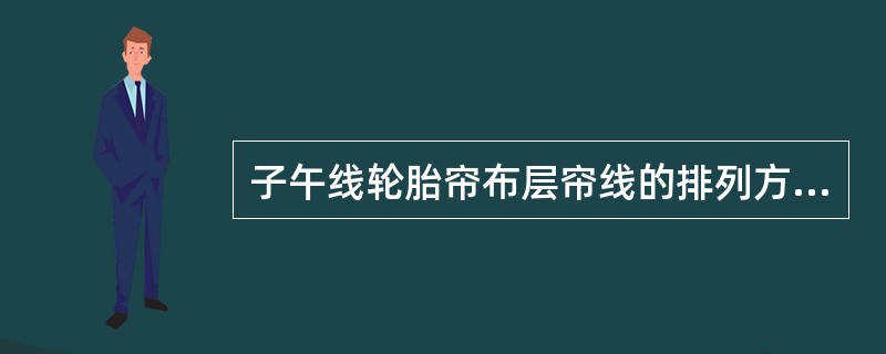 子午线轮胎帘布层帘线的排列方向与轮胎的子午断面一致，使其强度提高，但轮胎的弹性有