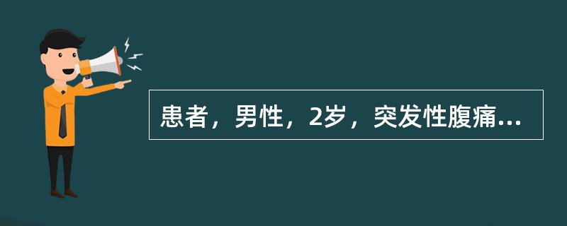 患者，男性，2岁，突发性腹痛，大便带血，腹部可触及包块，包块处探及多层强弱回声团