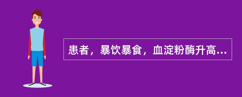 患者，暴饮暴食，血淀粉酶升高，超声见胰腺体积增大，边界不清，如图所示，考虑为（）