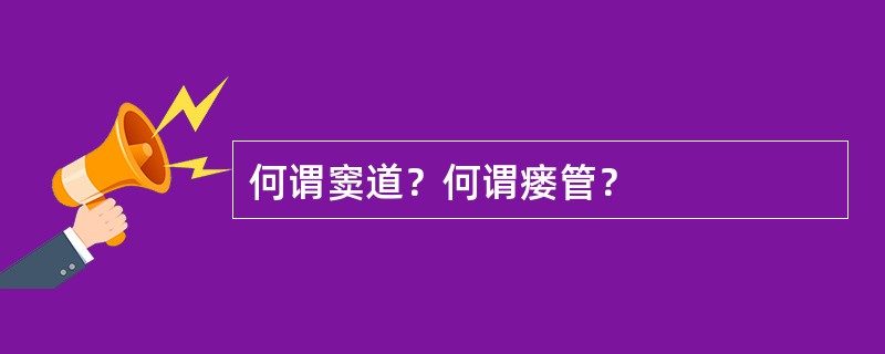 何谓窦道？何谓瘘管？