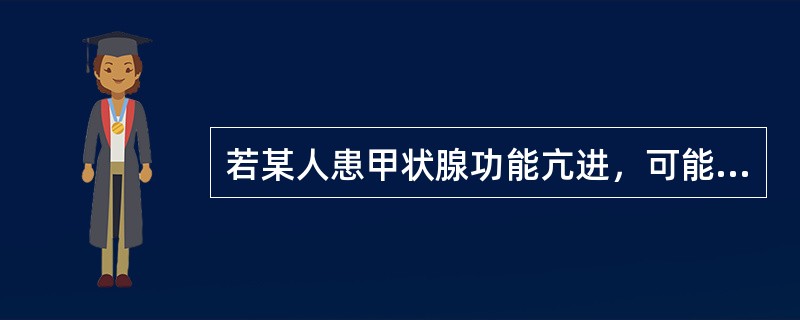 若某人患甲状腺功能亢进，可能会出现哪些症状（）