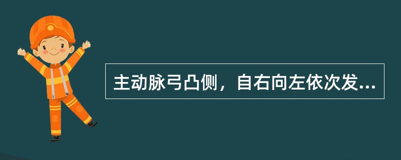 主动脉弓凸侧，自右向左依次发出（）、（）和左锁骨下动脉。