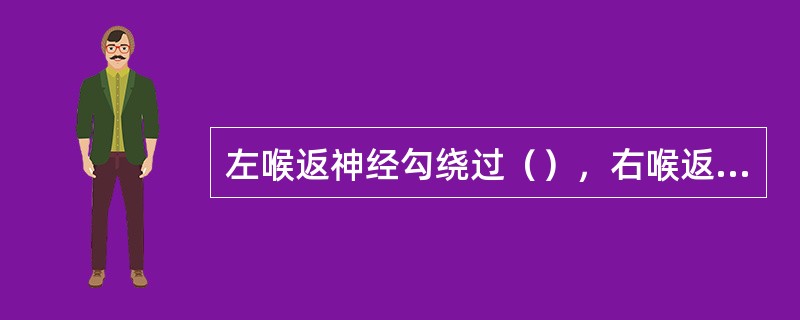 左喉返神经勾绕过（），右喉返神经勾绕（）动脉上升到颈部：