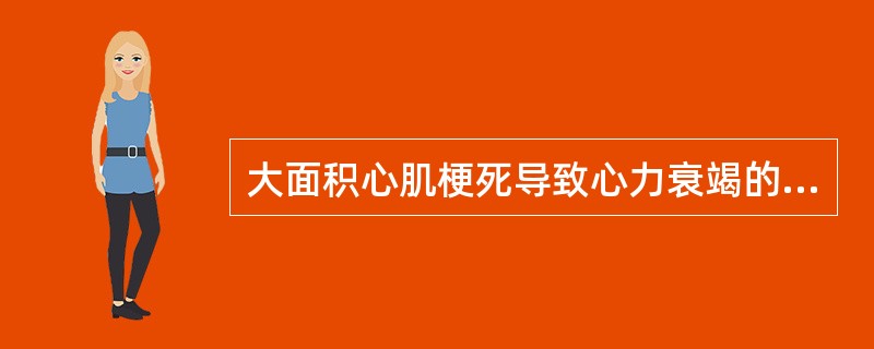 大面积心肌梗死导致心力衰竭的主要机制是（）