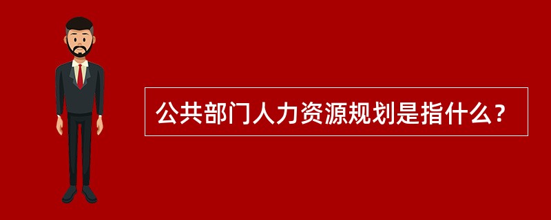 公共部门人力资源规划是指什么？