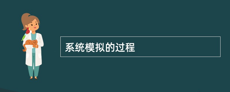 系统模拟的过程