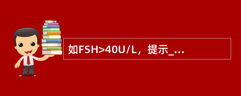如FSH>40U/L，提示______；如LH>125U/L，高度怀疑_____