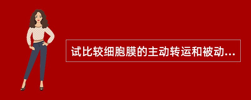 试比较细胞膜的主动转运和被动转运，并各举一例说明。