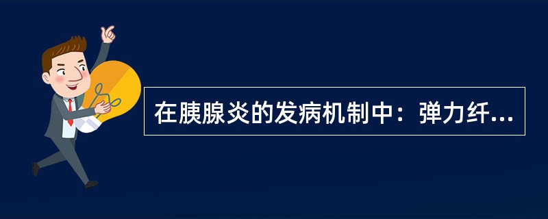 在胰腺炎的发病机制中：弹力纤维酶()磷脂酶()胰血管舒缓素()