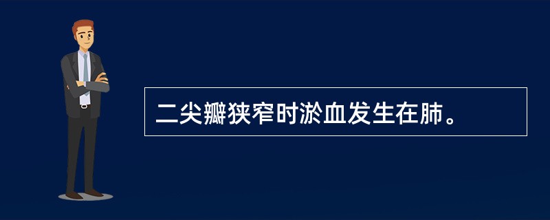 二尖瓣狭窄时淤血发生在肺。