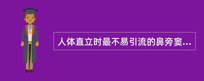 人体直立时最不易引流的鼻旁窦是（）。