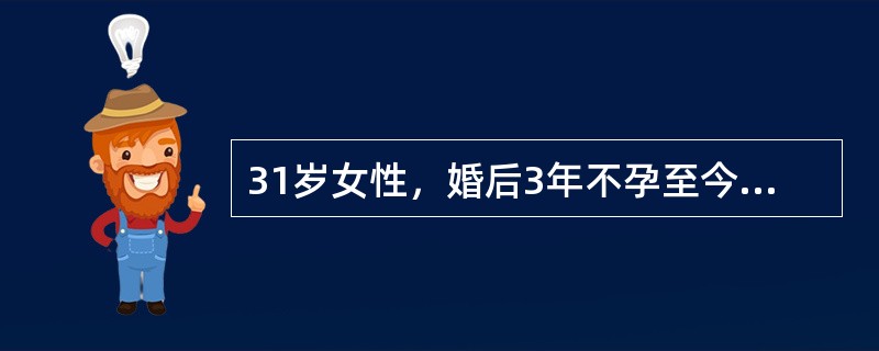 31岁女性，婚后3年不孕至今。平日月经规则，基础体温双相，继发痛经3年，妇科检查