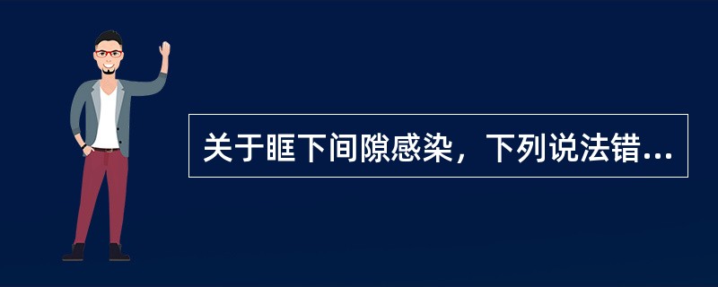 关于眶下间隙感染，下列说法错误的是（）。