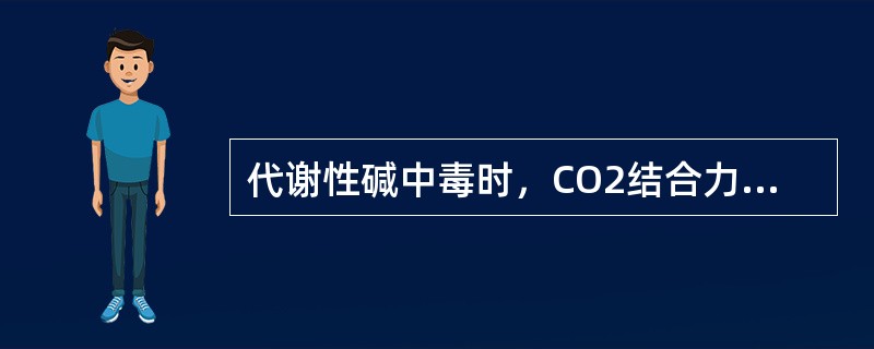 代谢性碱中毒时，CO2结合力升高，血浆pH亦可升高或正常。