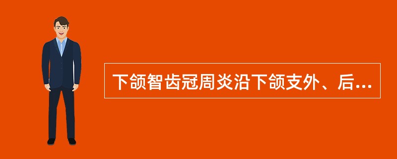 下颌智齿冠周炎沿下颌支外、后扩散，首先可形成（）。