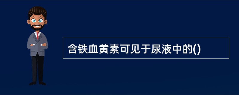 含铁血黄素可见于尿液中的()