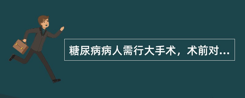 糖尿病病人需行大手术，术前对高血糖的处理是：（）