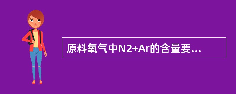 原料氧气中N2+Ar的含量要求不能超过（）。