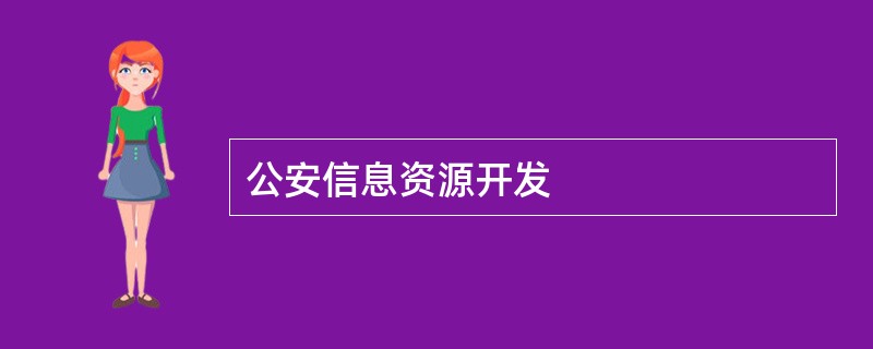 公安信息资源开发