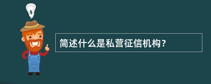 简述什么是私营征信机构？